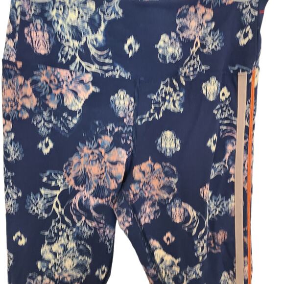 Free People Movement Womens M Navy Floral High Rise Pull On Athletic Leggings - Picture 2 of 9